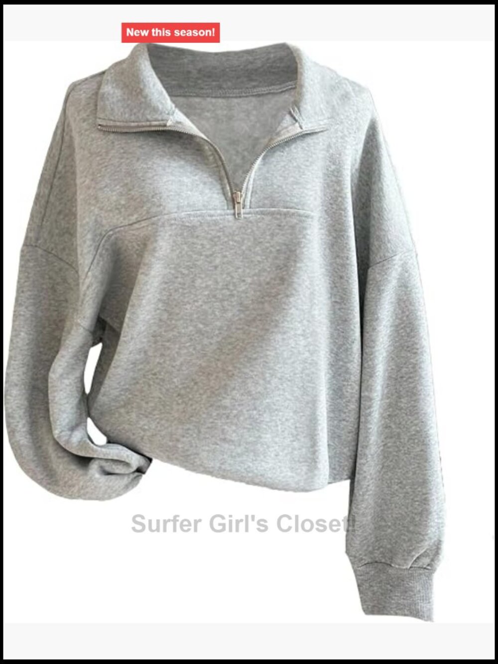 Women's Quarter Zip Pullover Mock Neck Sweatshirt Long Sleeve Oversized - Picture 1 of 6